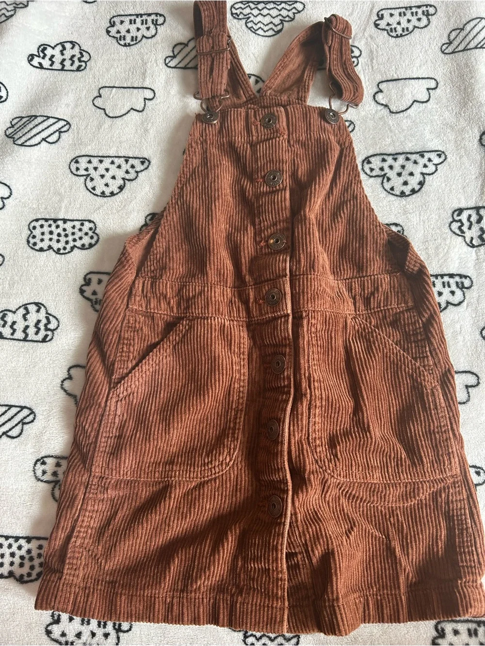 OshKosh B'gosh Rust Brown Corduroy Button-Front Overall Dress